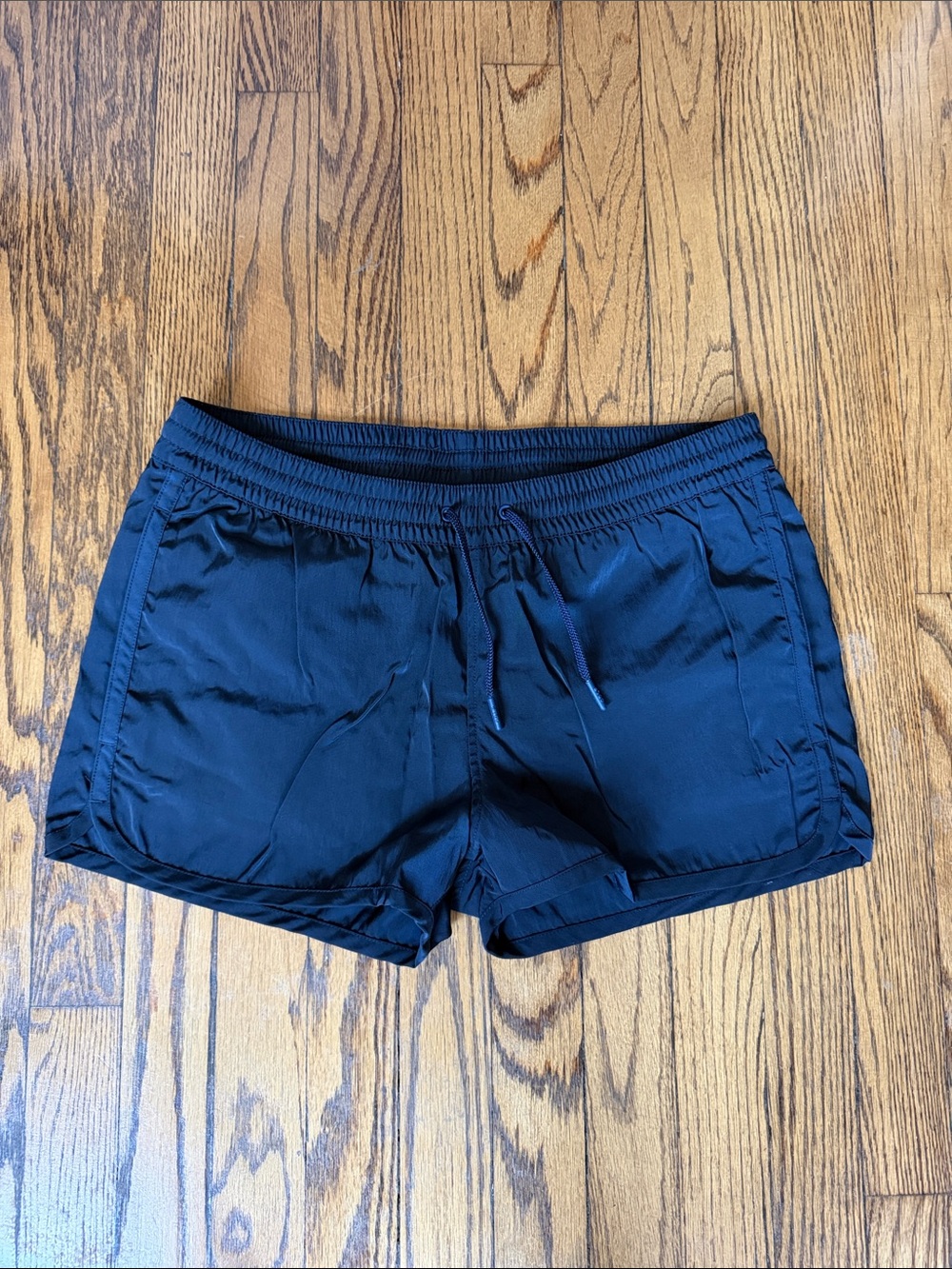Men's Navy Swim Trunks with Elastic Waist and Drawcord